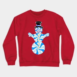 Blue Peppermint Holiday Snowman Crewneck Sweatshirt